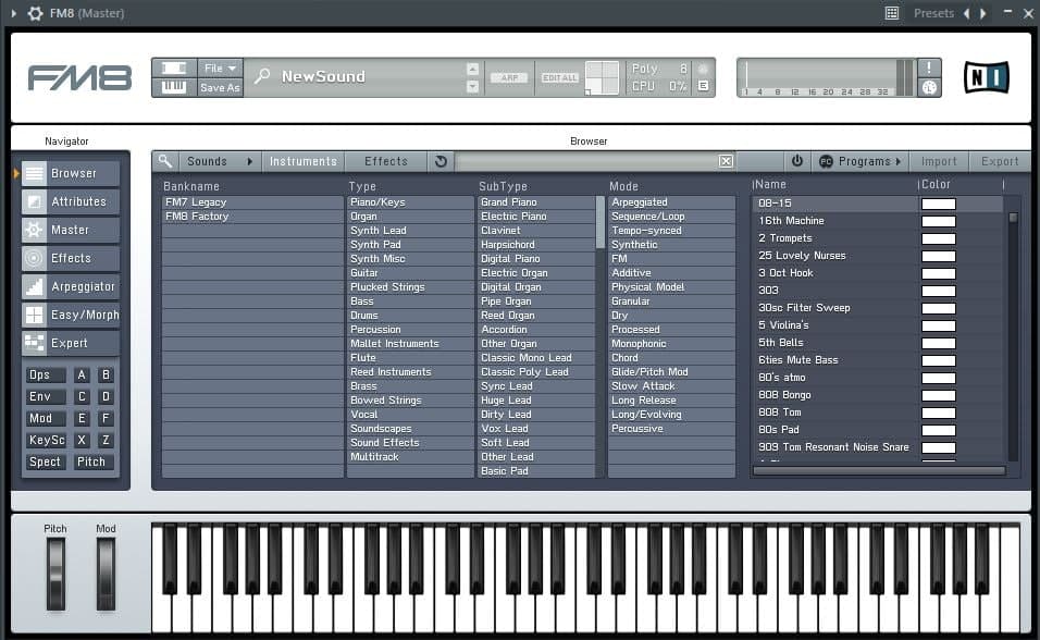 FM 8's User interface