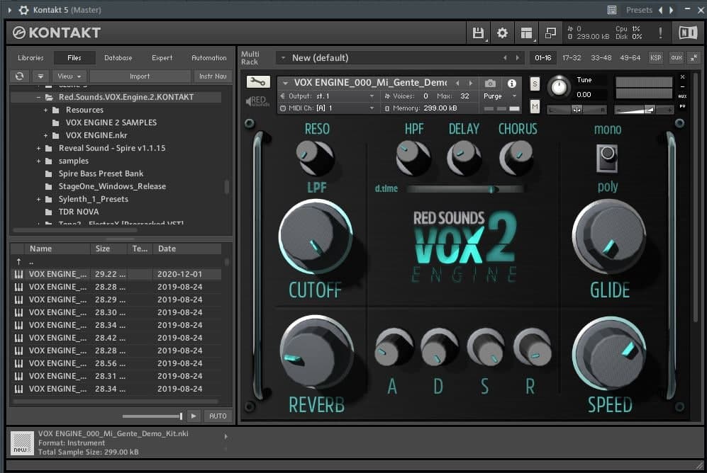 Vox Engine's  Interface